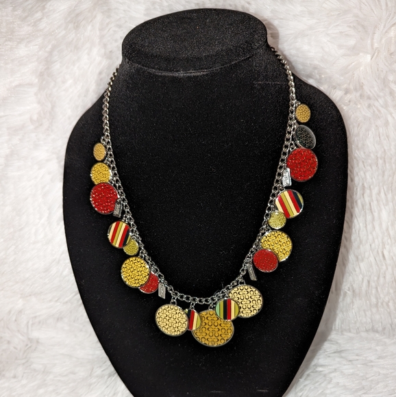 COACH Enamel Logo Charms Chain Necklace and Bracelet Set LNC - Picture 3 of 15